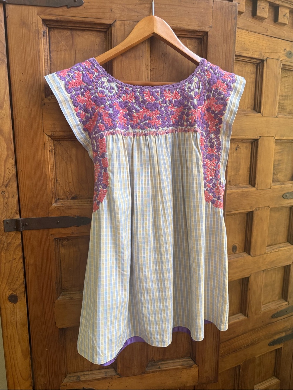Mi Golondrina rare striped hand embroidered top sz L - Picture 7 of 7